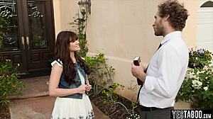 Brunette Pornstar Gives Blowjob Before Missionary Fuck with Teen