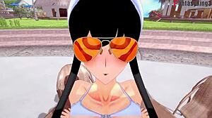 yor forger in bikini gets hard sex by pool