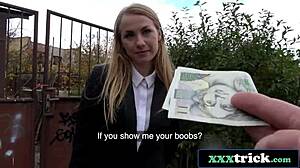 Man, this cute Russian reporter got banged in public, clothes still on, ya know?