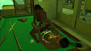 I Am Playing On The Pool Table With Cartoon Characters