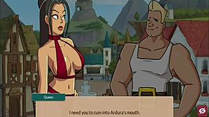 queens brothel adventure with busty orc character