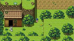 Tanned Girl Natsuki Strokes Huge Cock in Hentai Game While Loving Bukkake Cumshot