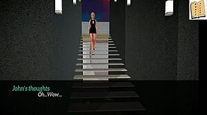 blonde and redhead in cartoon family with small tits