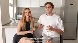 Young couple has quickie missionary sex after web chat, deepthroating for pleasure