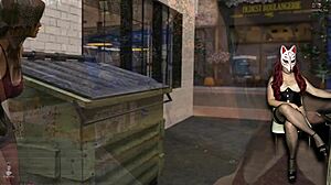 undressing in back alley upskirt fun