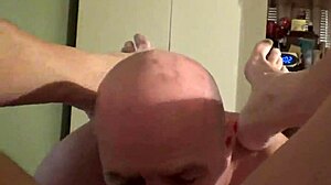 Boldly sucking cum from Steven's cock and balls