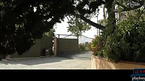 feeling the passion as american lesbian girls finger each other on corvette hood