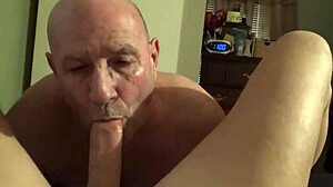 Boldly sucking cum from Steven's cock and balls