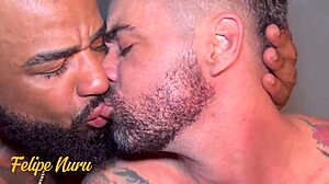 Nerd Fucks Tanned Bodybuilder