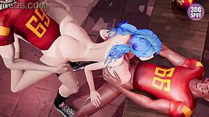 Teen babes fucked hard in locker room