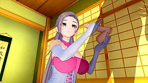 Cute girl in sexy maid costume rides big cock in 3d hentai fantasy