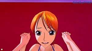 Beautiful 3D animated big tits hentai with Nami from One Piece