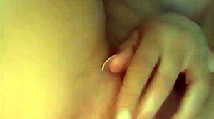 Amateur teen 18+ uses double dildo for masturbation and double penetration