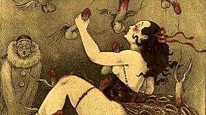 Vintage erotic illustrations blending retro cartoon and anime hentai styles