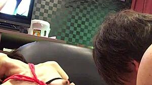 Miyuki Bound on Hotel Sofa, Humiliated While AV Plays for Gay Couple