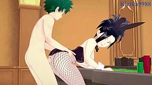mina ashido bunny girl creampie with izuku midoriya