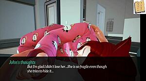 blonde and redhead in cartoon family with small tits