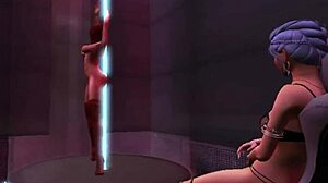 mera firelyte dances at the kitty club intergalactic sluts