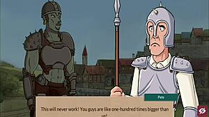 queens brothel adventure with busty orc character