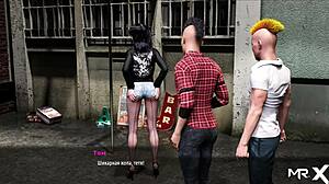 cock insertion into pussy in mens toilet in fashionbusiness game