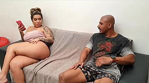 Blonde fucks husband's friend hard