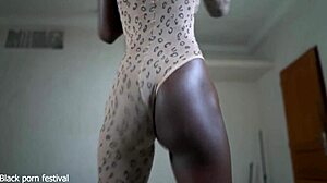 Her skinny ebony body and tits are perfect and goofy