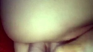 Amateur teen 18+ uses double dildo for masturbation and double penetration