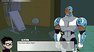 18titans part 11 features raven's boobjob in hentai style