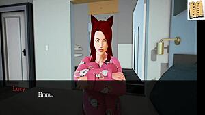 blonde and redhead in cartoon family with small tits