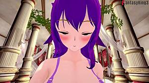 Scathach-Skadi having sex on throne in POV hentai