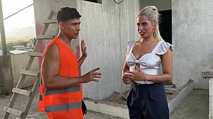 builder fucks boss's blonde wife ann on outdoor deck