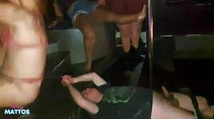 BBW sits on face, sucks cocks for everyone at swing house party