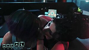 3D animated threesome with a shemale and two ladies