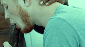 Cute ginger gay boy rimmed and fucked by big black cock