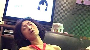 Miyuki Bound on Hotel Sofa, Humiliated While AV Plays for Gay Couple