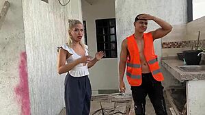 builder fucks boss's blonde wife ann on outdoor deck