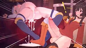 Megumin and Aqua-Arcadiamkii Clash in Wild 3D Action