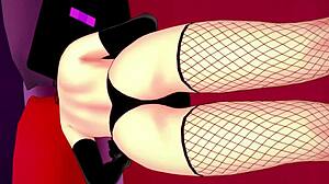 Enderwoman Minecraft Enjoys Fun In Swimsuit Hentai 3D