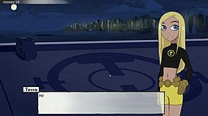 18titans part 11 features raven's boobjob in hentai style