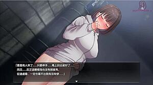 in night walk 5, the character exposes genitals in front of the pole and gets excited