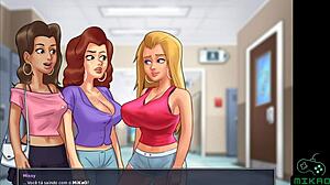 Masturbating cheerleaders in tight uniforms get creampied hard