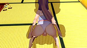 Cute girl in sexy maid costume rides big cock in 3d hentai fantasy