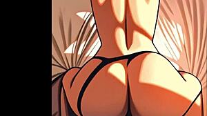 sexy woman interacts with man in anime hentai ai animation