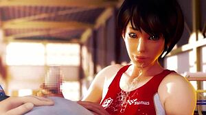 Rena senpai intensely handles my baton in 3d hentai pov sport