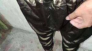 Bisexual Pakistani Boy Strokes Big Cock with Silk Fabric