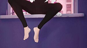 Gwen Stacy and the young BBC in an uncensored anime parody