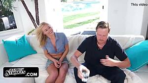 Horny Blonde Teen Babe Craves Huge Cock In Her Tight Pussy On A Summer Day, Sucking And Fucking Hard