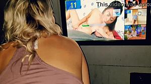 having wild sex at the adult store with big tits