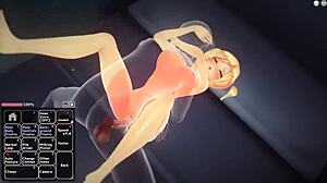 Blonde Girl Enjoys Fun Time