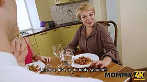 more than he can chew with that mature russian cougar's shaved pussy